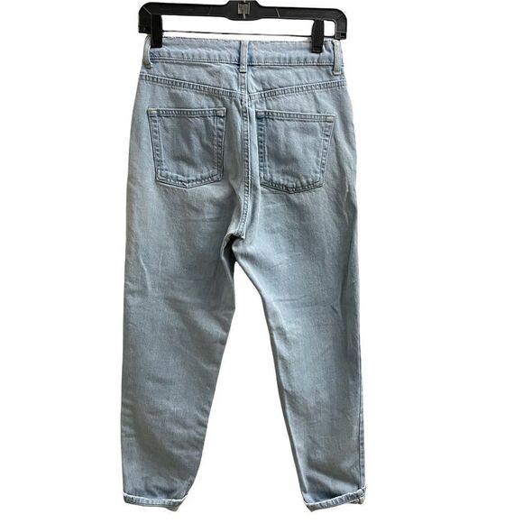 Topshop Moto MOM JEANS light washed high rise distressed size W26‎ - Picture 3 of 6